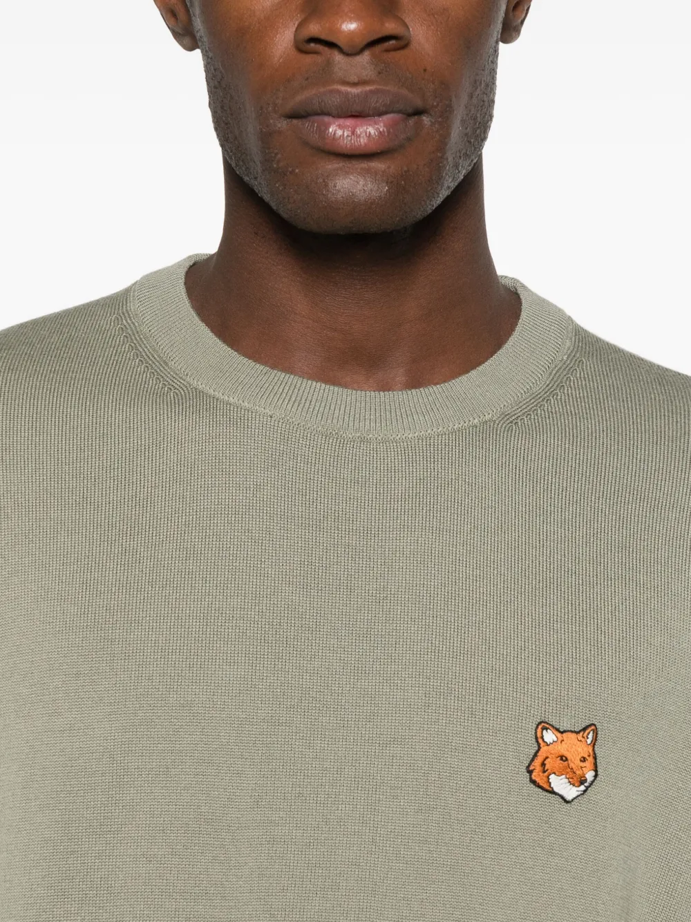 Maison Kitsuné Trui met vossenkop Groen