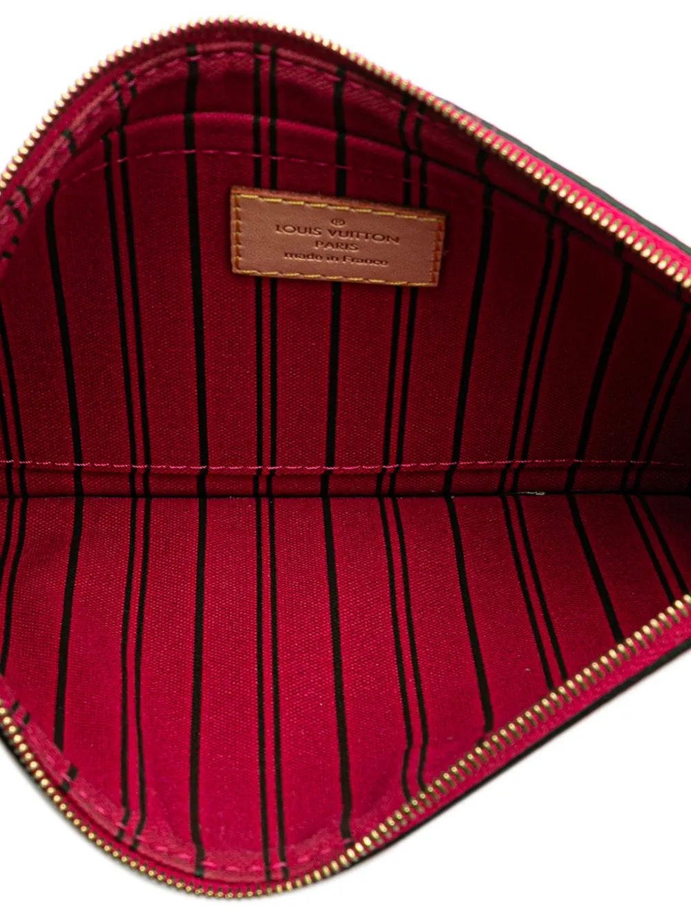 Pre-owned Louis Vuitton 2014 Monogram Neverfull Pouch In Brown