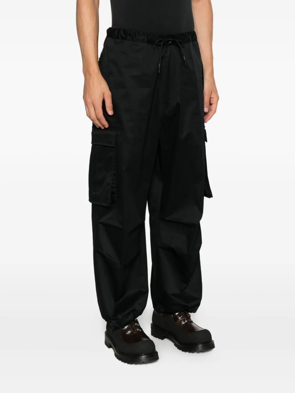 Nine In The Morning Cargo broek met trekkoordtaille Zwart