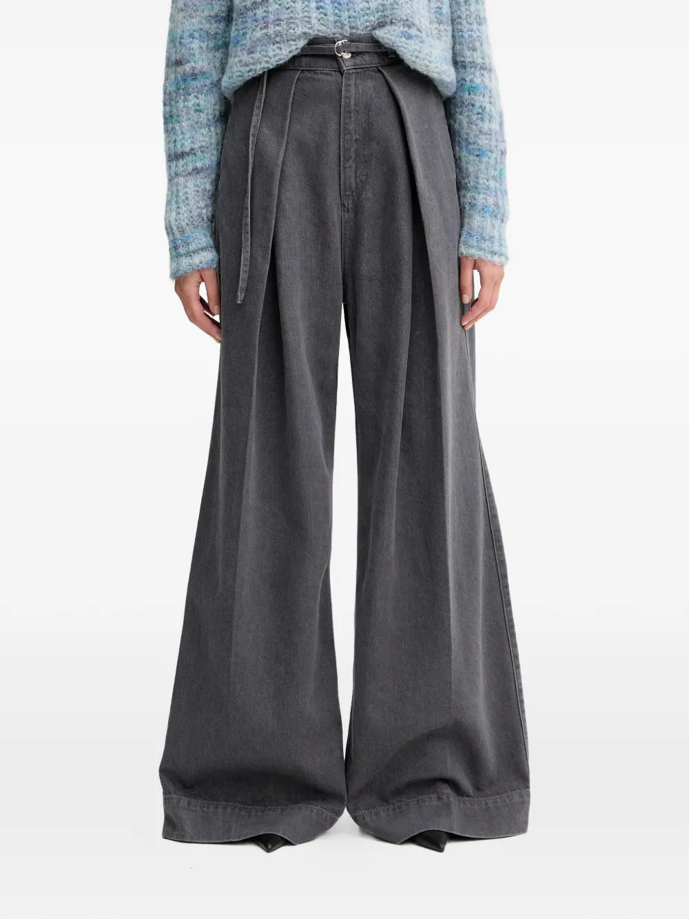 BOSS belt loops wide-leg jean - Grigio