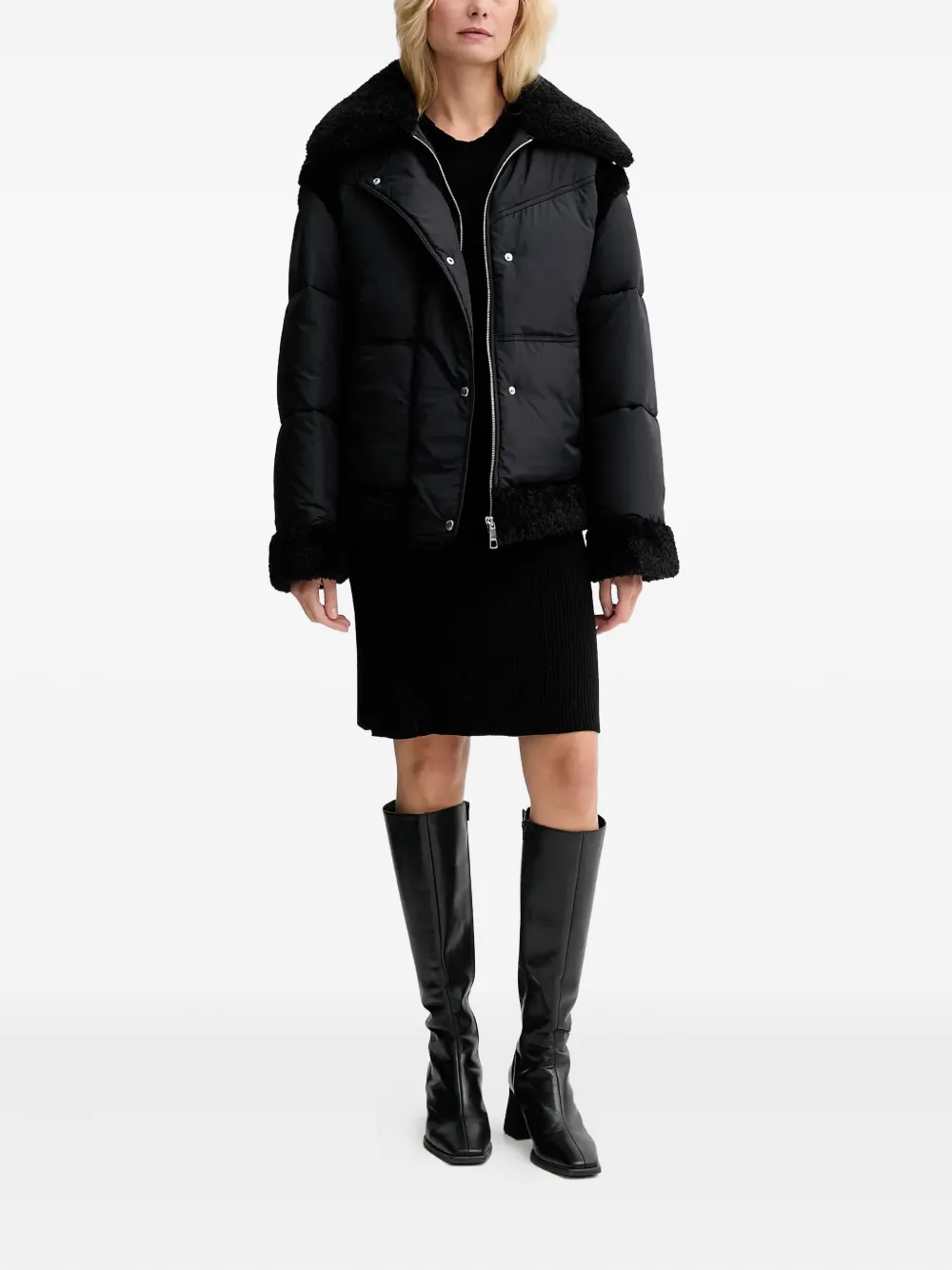 BOSS Gewatteerd jack met lange mouwen Zwart