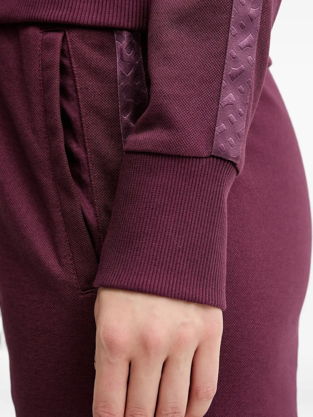 Hugo Boss Zip-up Hoodie In Burgundy