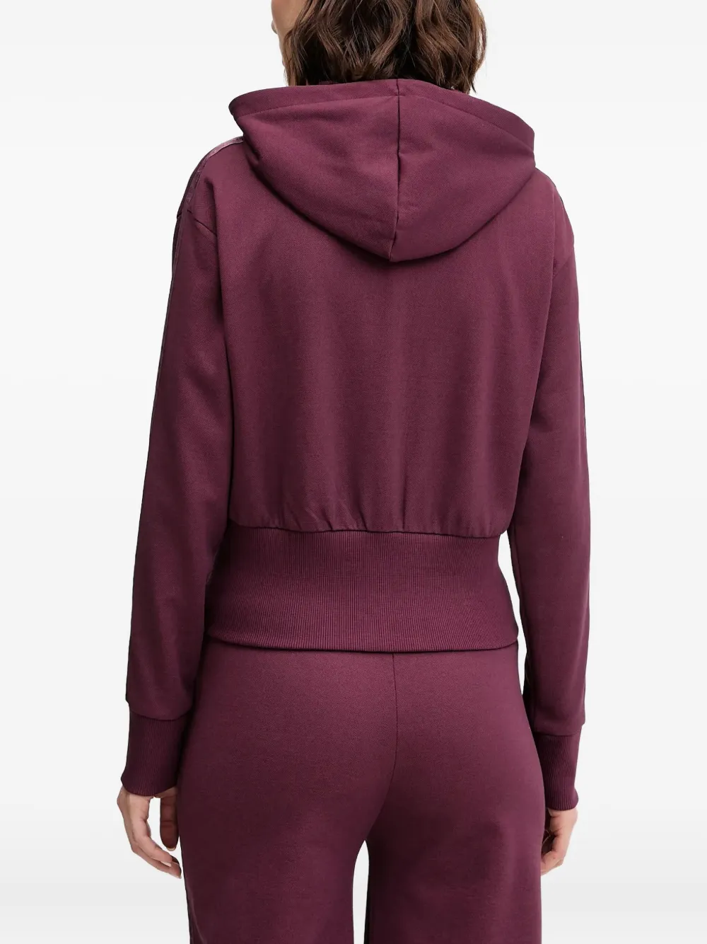 Hugo Boss Zip-up Hoodie In Burgundy