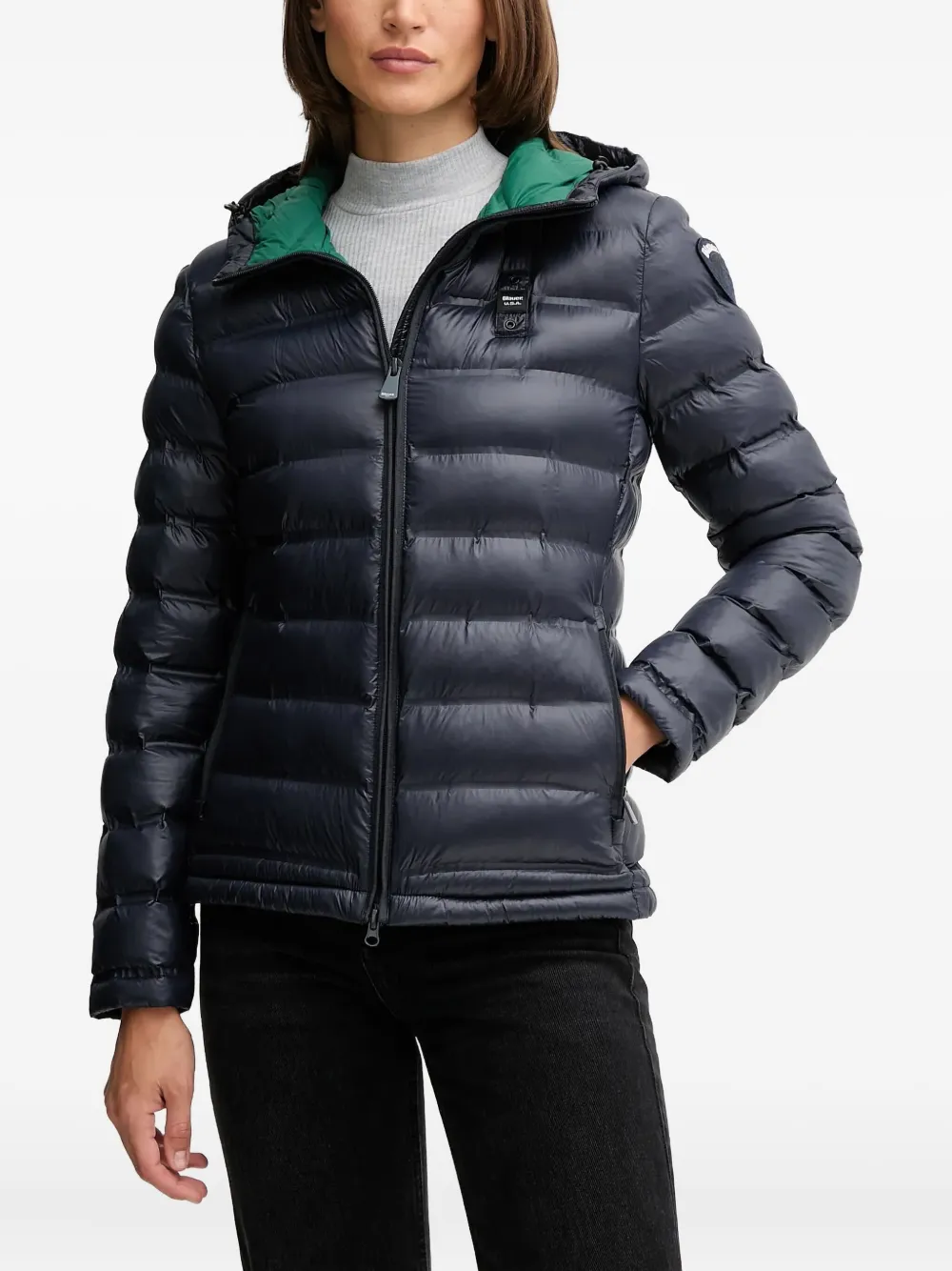 Blauer Hooded-neckline Padded Jacket In Blue