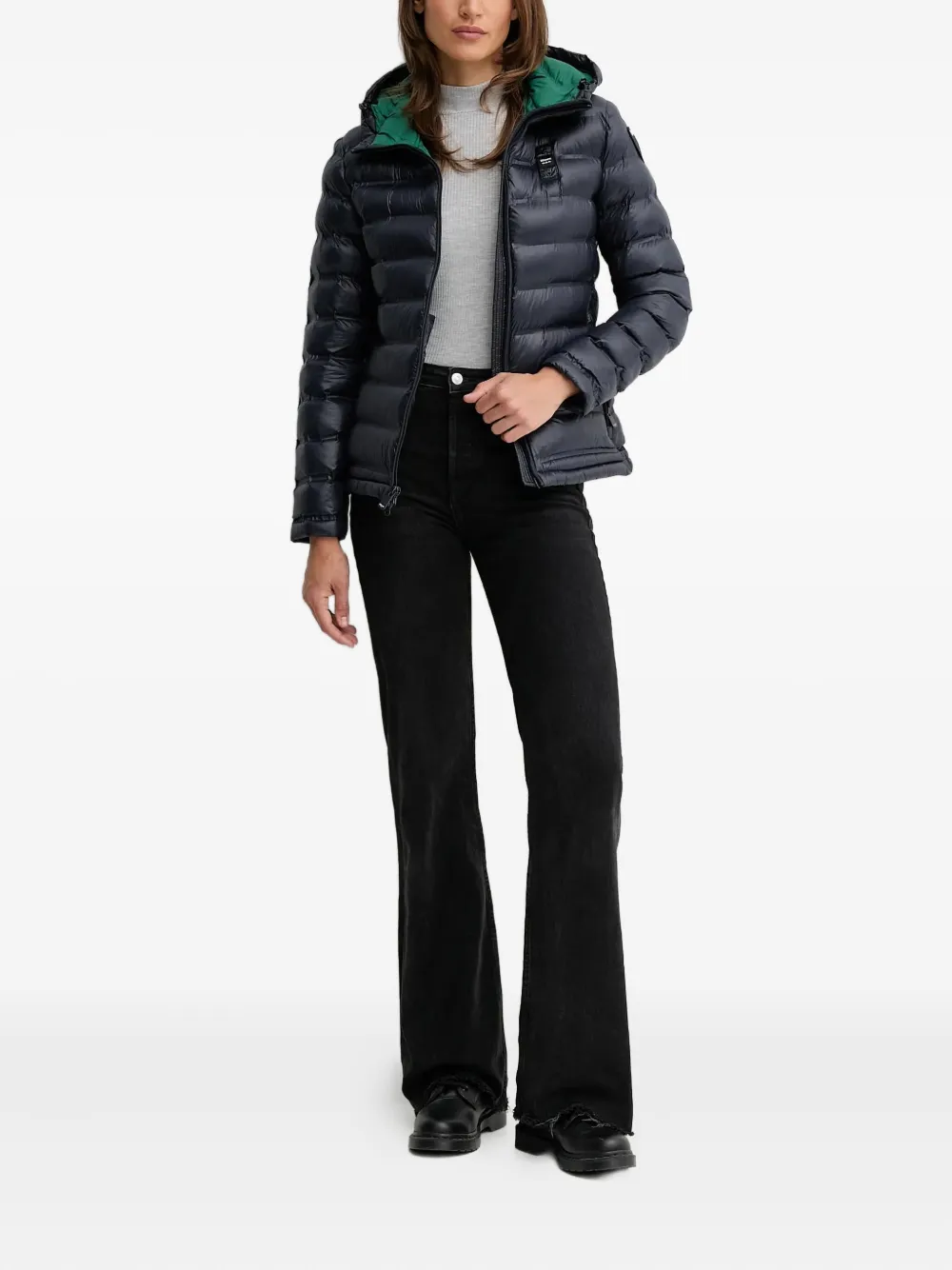 Blauer Hooded-neckline Padded Jacket In Blue