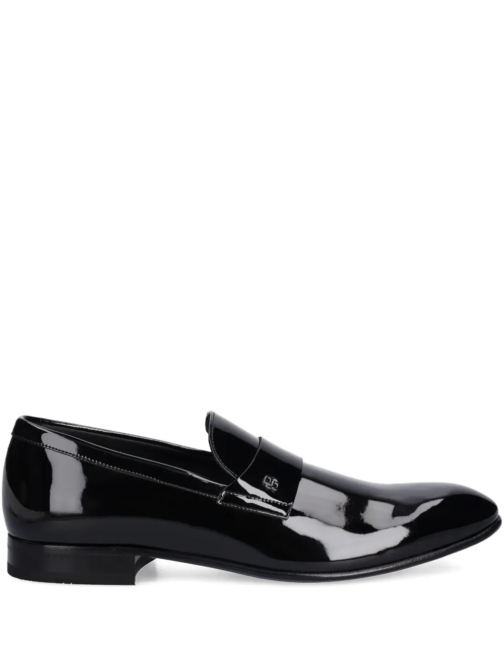 BOSS logo-detail penny loafers Zwart