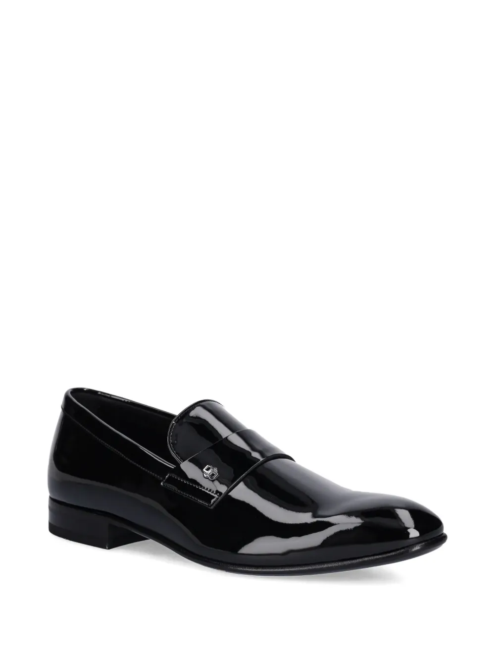 BOSS logo-detail penny loafers - Zwart