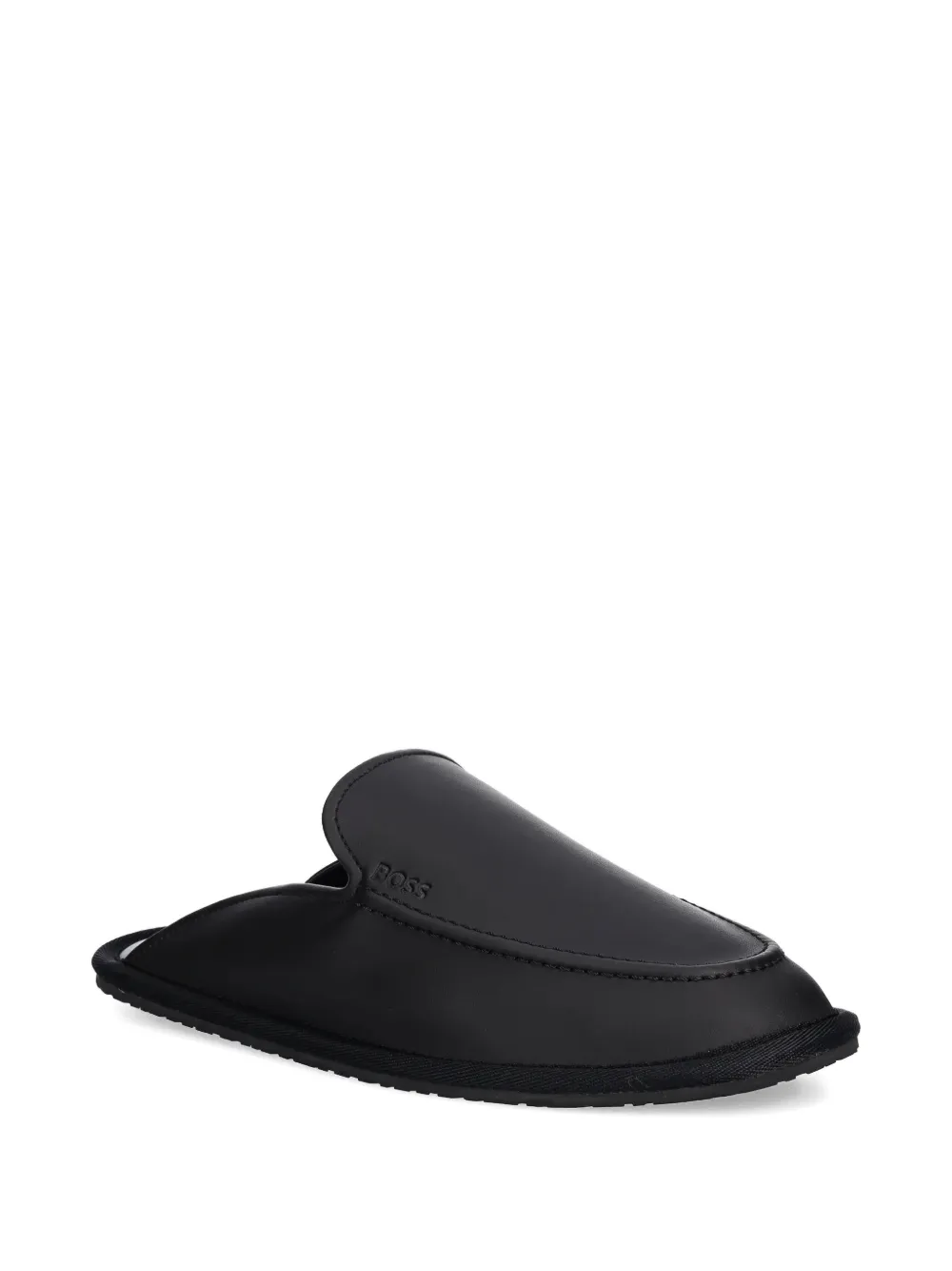 BOSS logo-detail slippers - Zwart