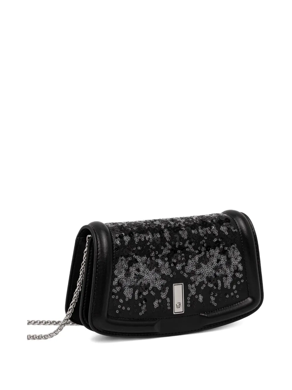 BOSS sequin-embellishment chain cluch bag - Zwart