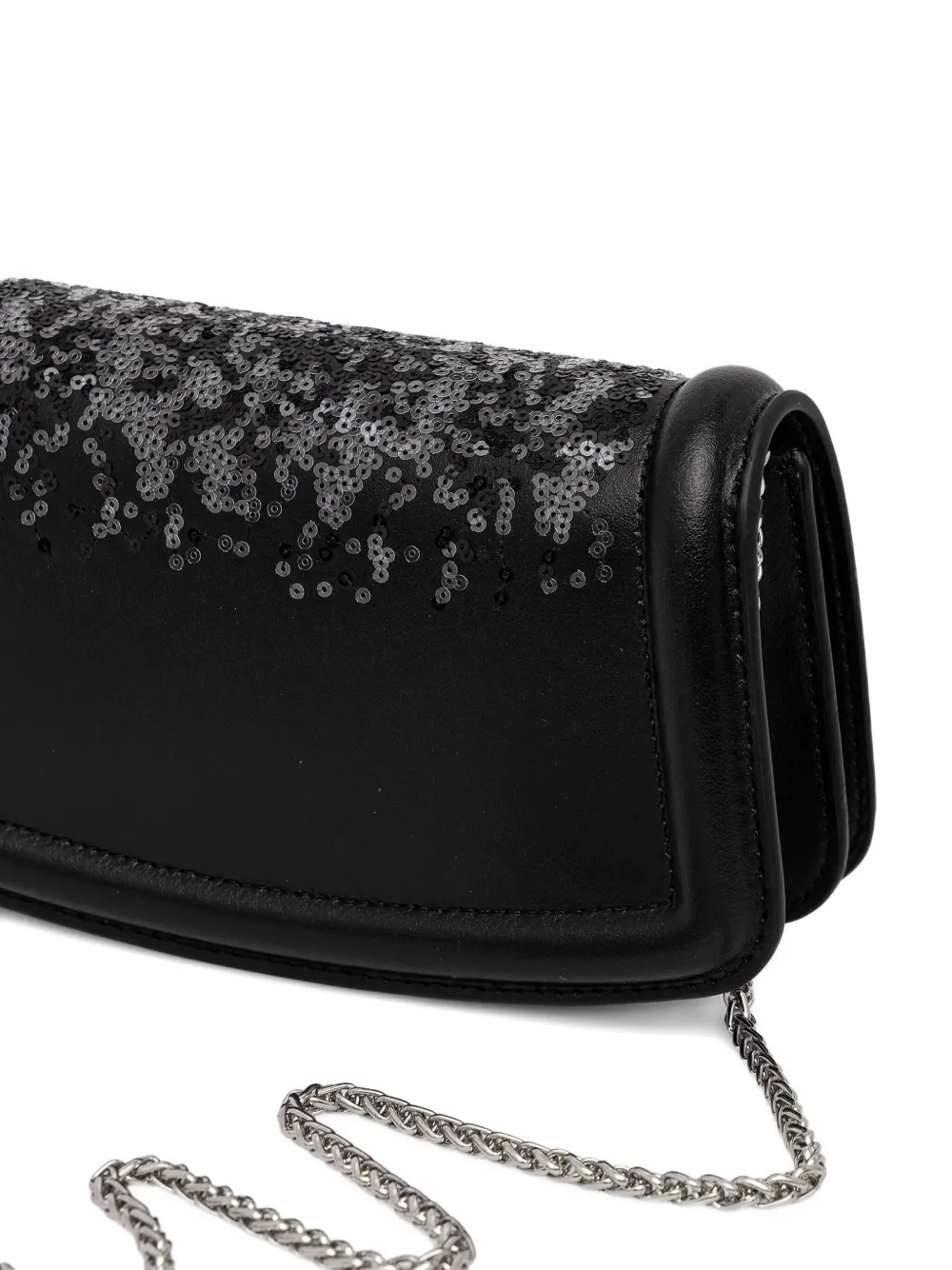 BOSS Clutch verfraaid met pailletten en ketting Zwart