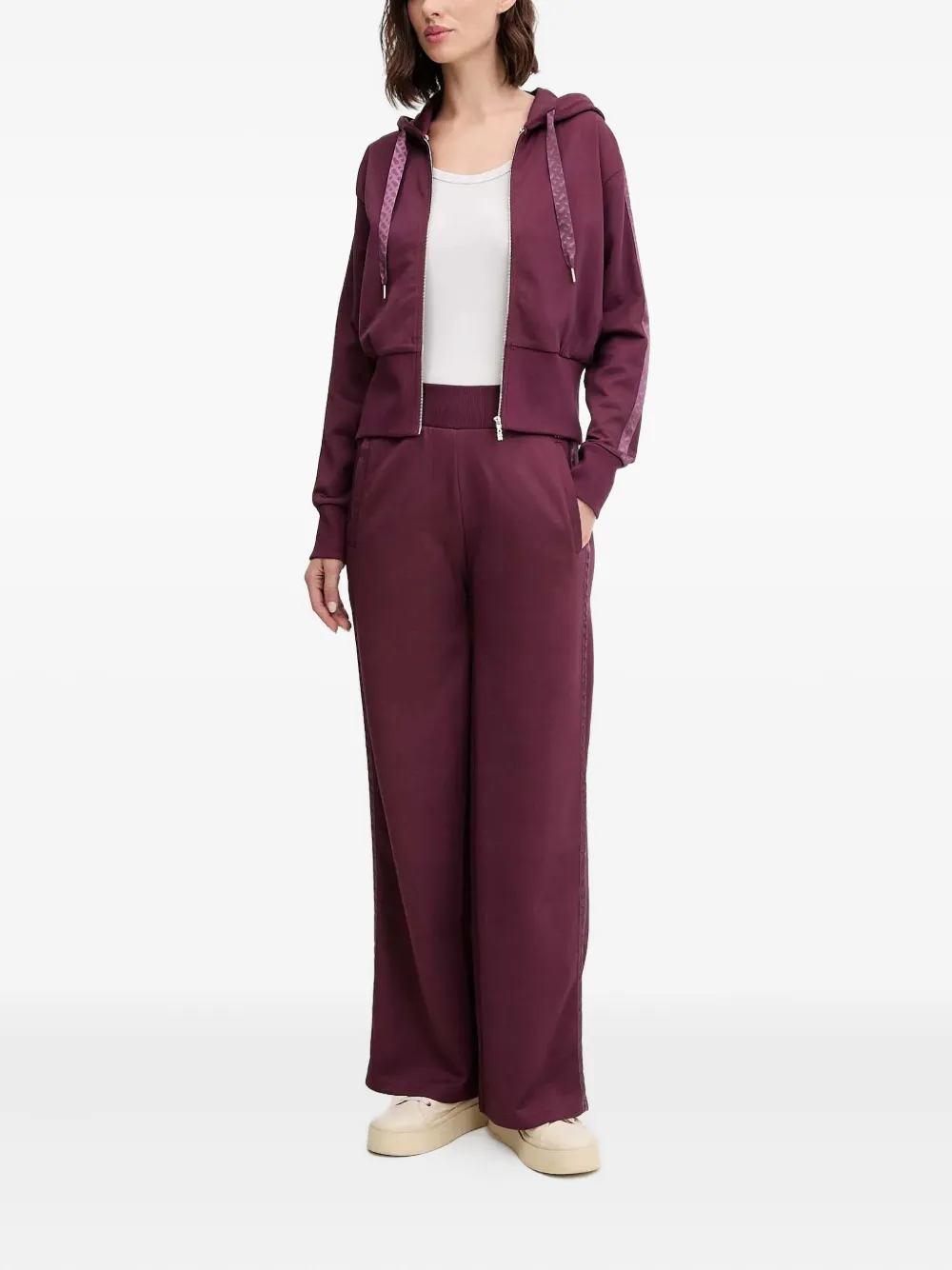 BOSS ribbed-waistband track pants - Paars