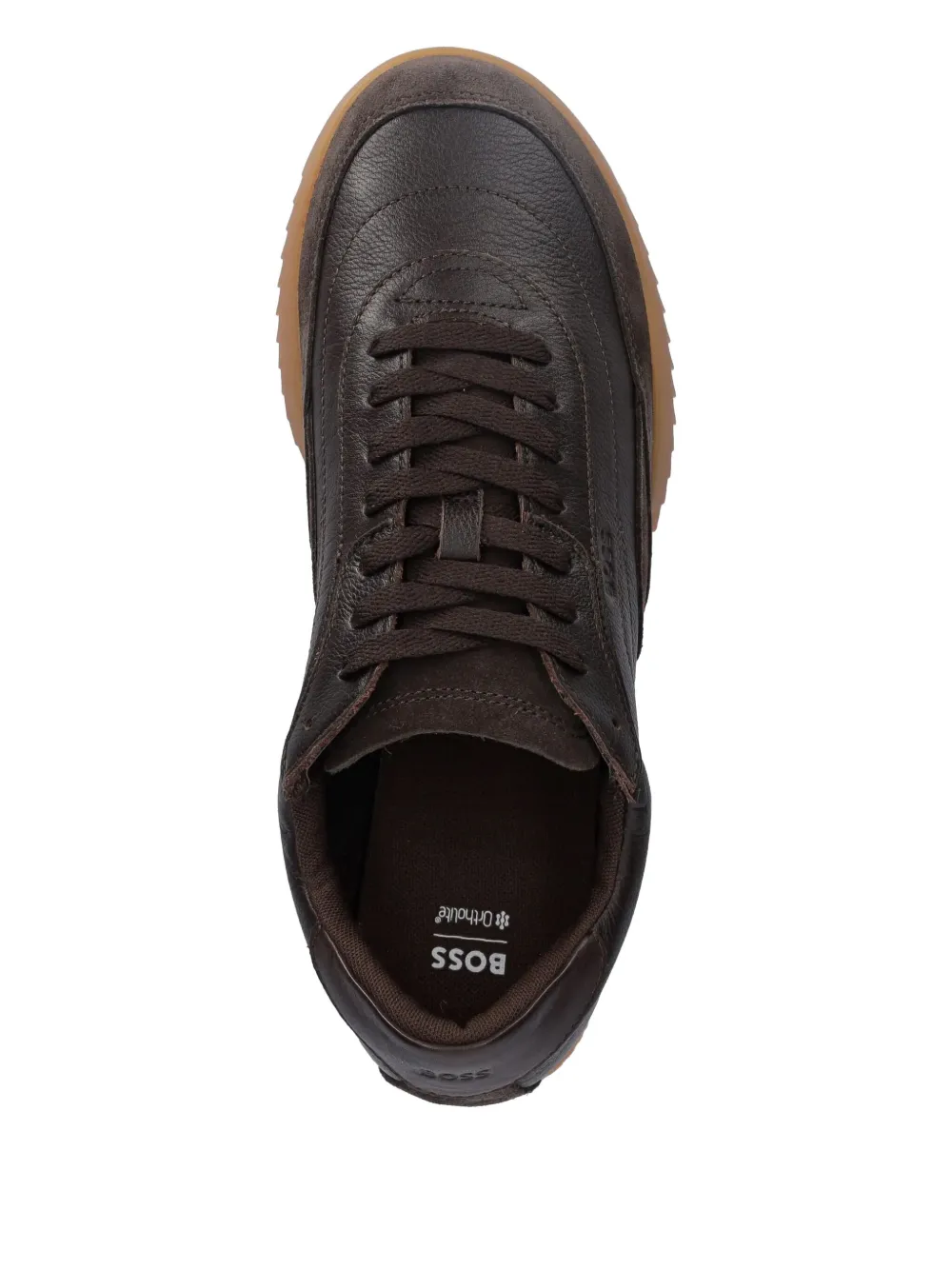 BOSS lace-up fastening suede sneakers Bruin