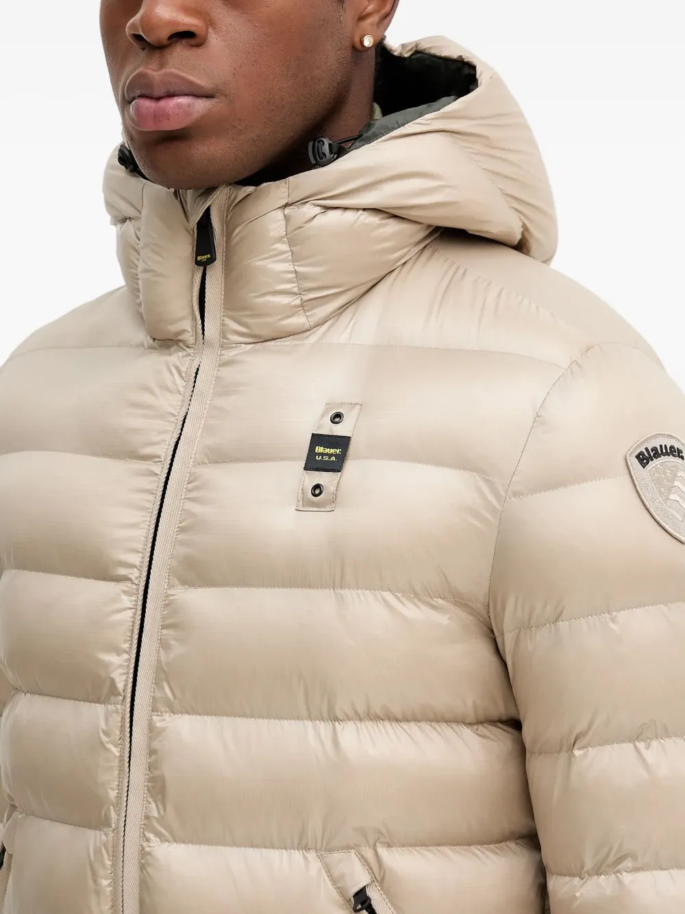 Blauer Jack met capuchon Beige