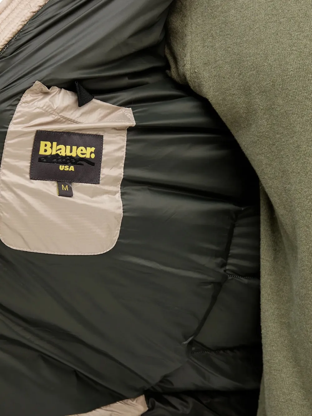 Blauer Jack met capuchon Beige