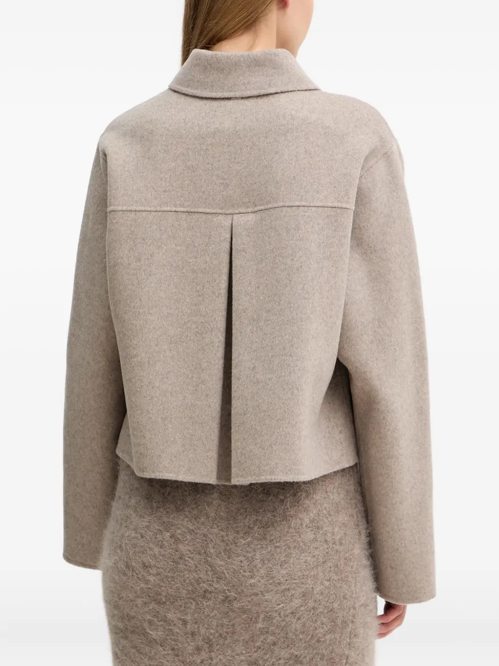 BOSS Jas met kraag Beige