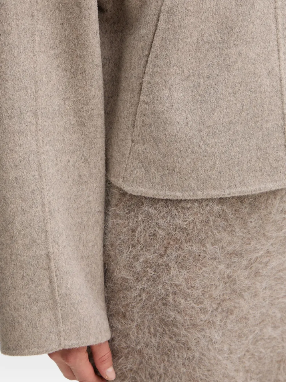 BOSS Jas met kraag Beige