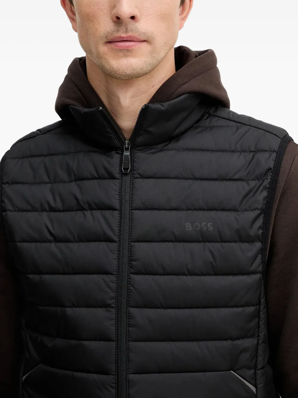 Hugo Boss Urbanex Vest Zip-fastening Gilet In Black