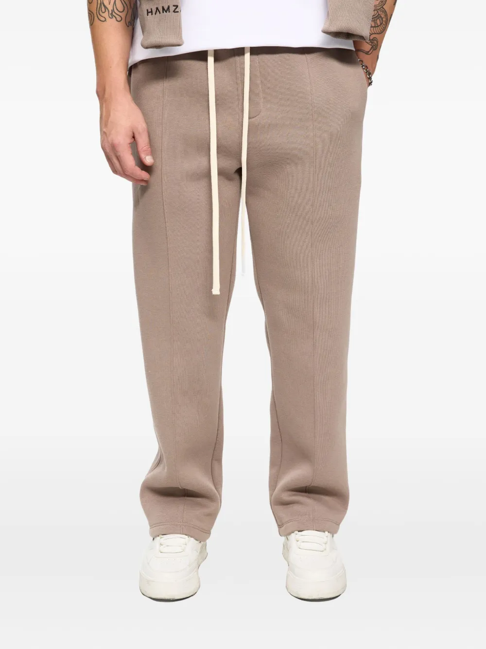 Hamza Drawstring Panelled Sweatpants In Neutral