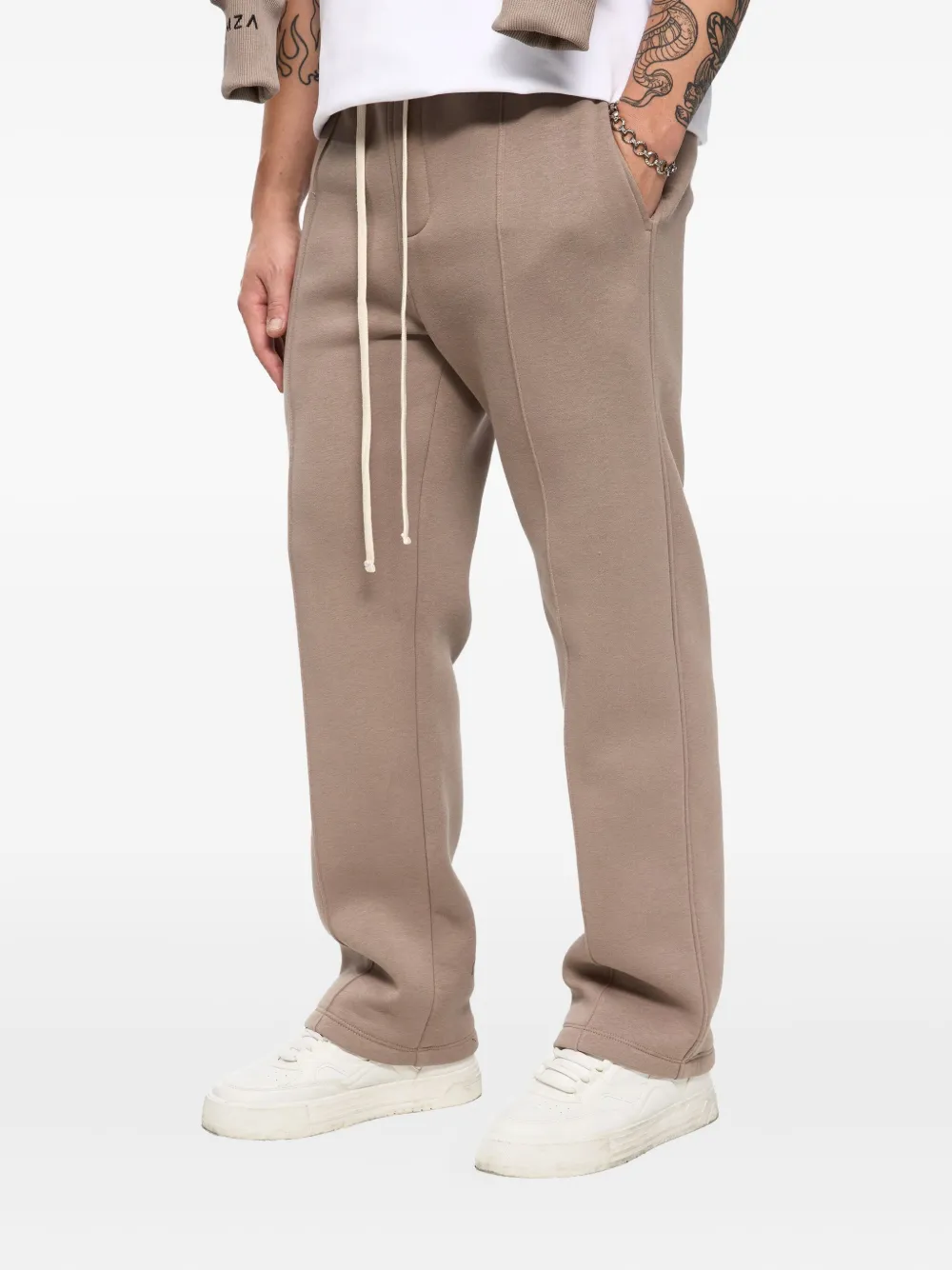 Hamza Drawstring Panelled Sweatpants In Neutral