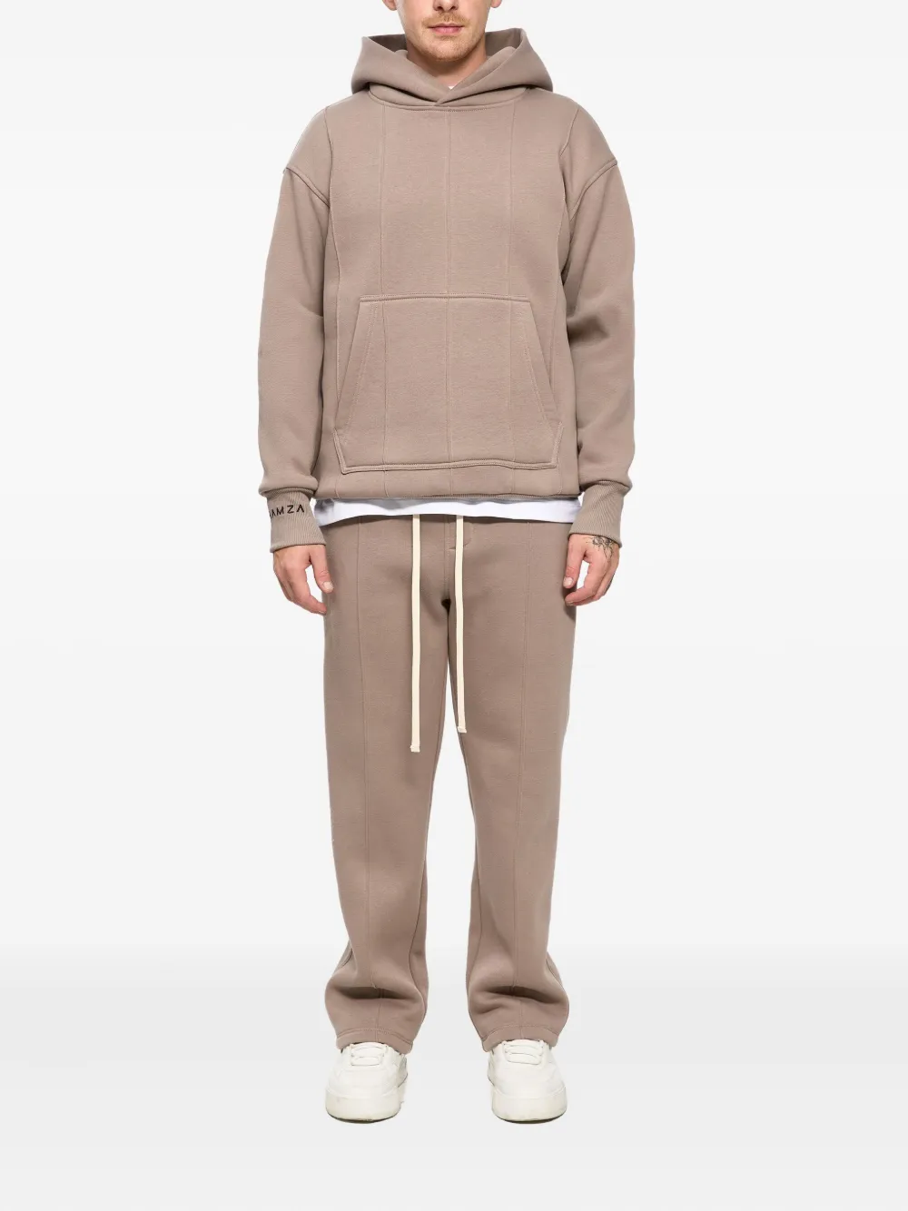 Hamza 247 Panelled Pocket Hoodie In Neutral