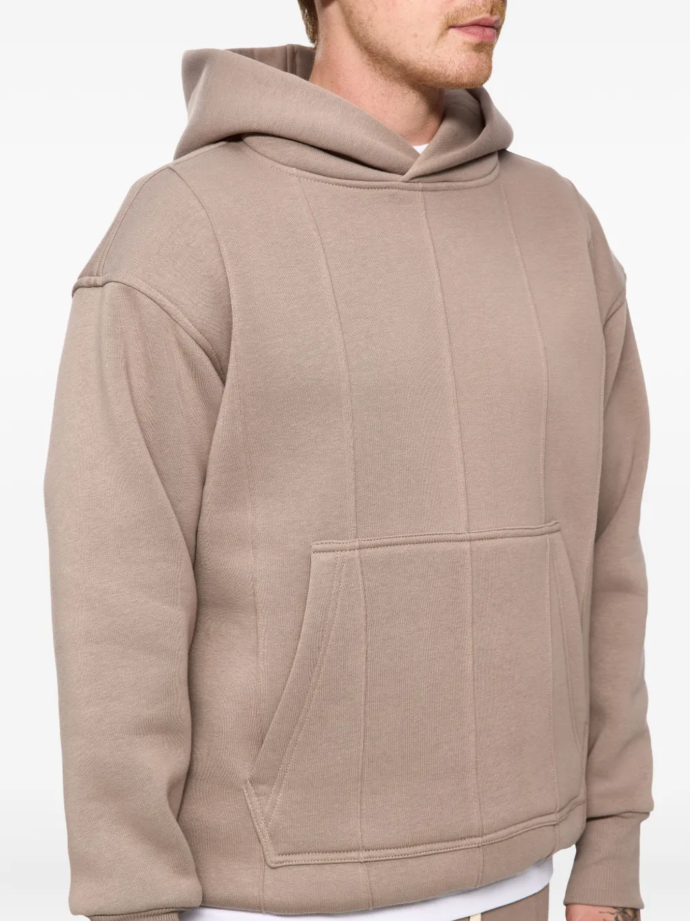 Hamza 247 Panelled Pocket Hoodie In Neutral