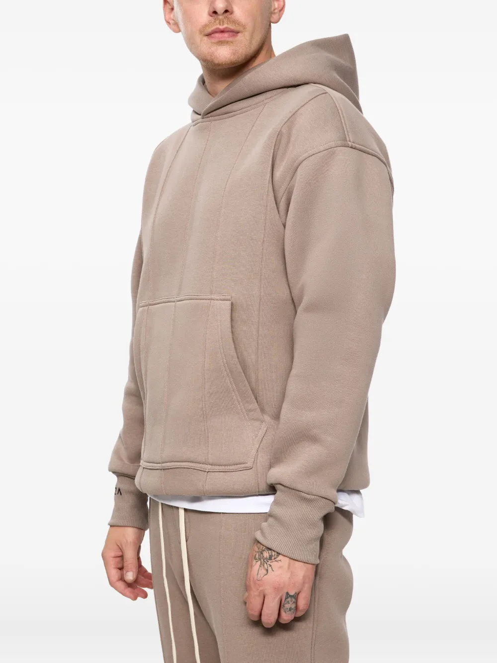 Hamza 247 Panelled Pocket Hoodie In Neutral