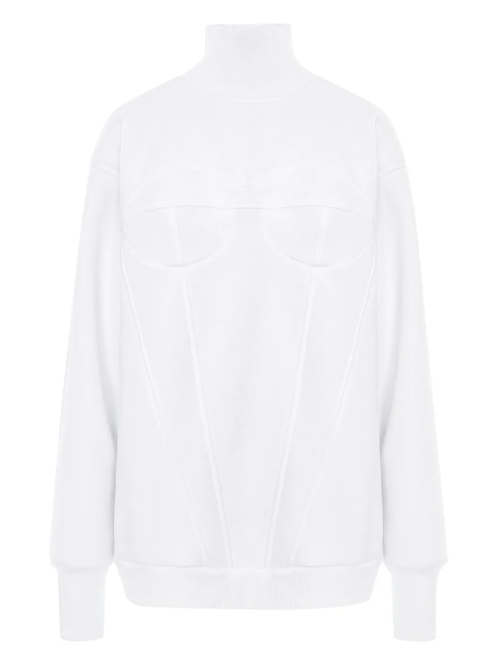 Hamza Corset Turtleneck Sweatshirt In White