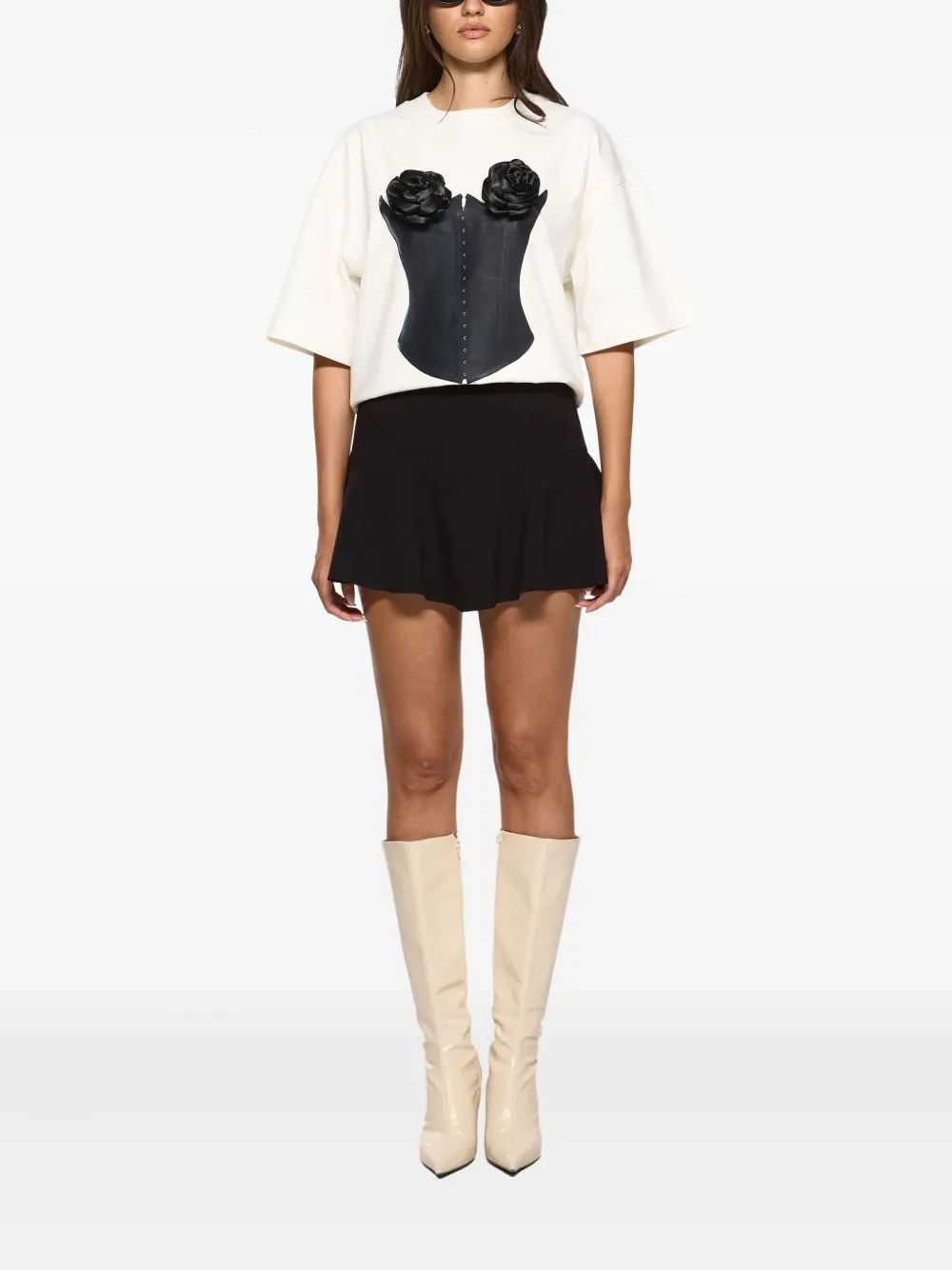 HAMZA playera estilo corset con aplique floral | Playeras y jerséis | Image 2