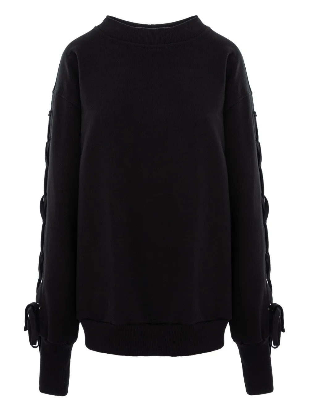 HAMZA eyelet tie sweatshirt | Black | Image 1