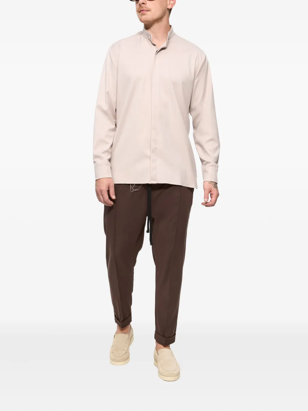 HAMZA Thom buttoned shirt - Beige