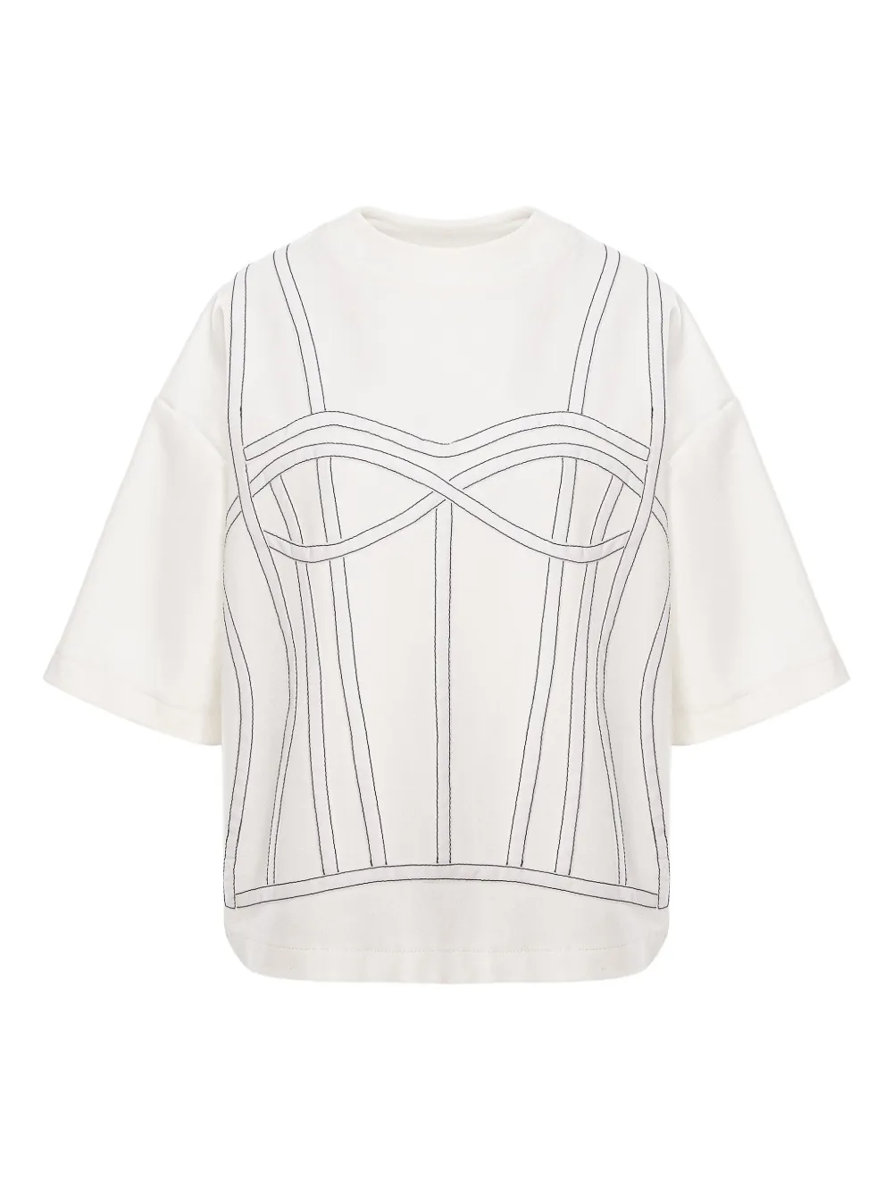 HAMZA top estilo corset con costuras | blanco | Image 1