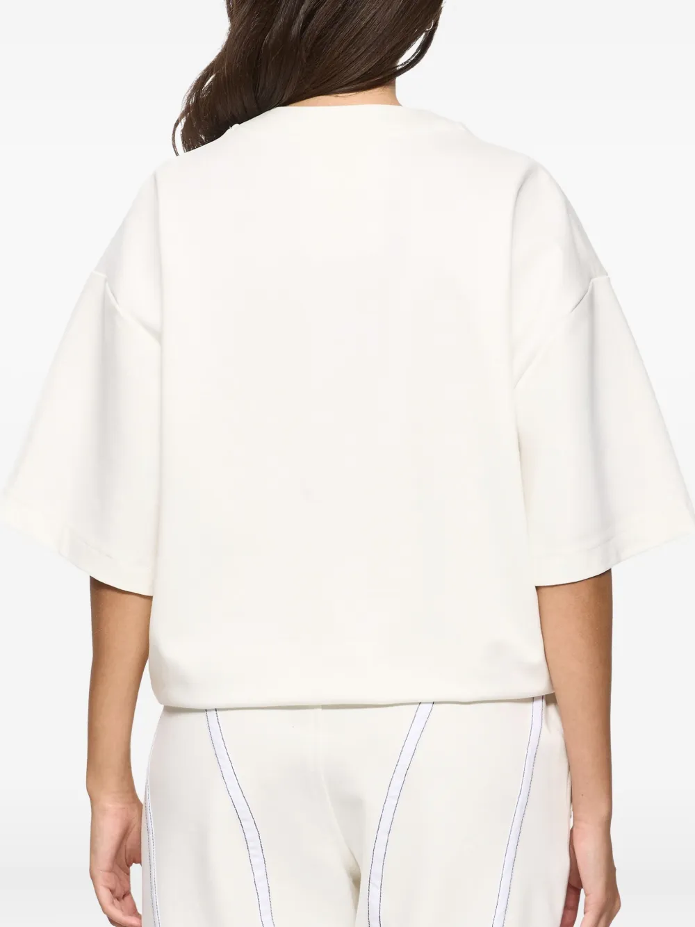  Hamza Corset Stitching Top - White 