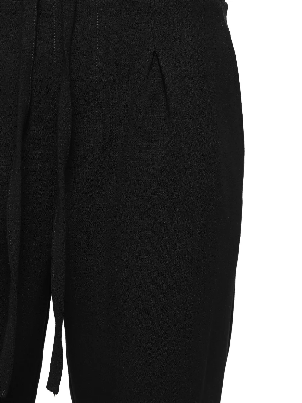 Hamza Drawstring Pleated Trousers In Black