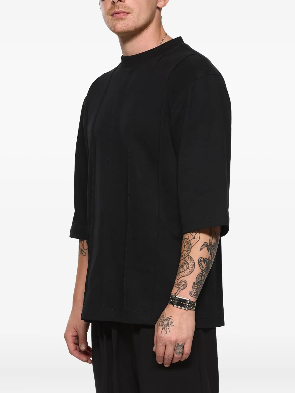 Hamza Panelled T-shirt In Black