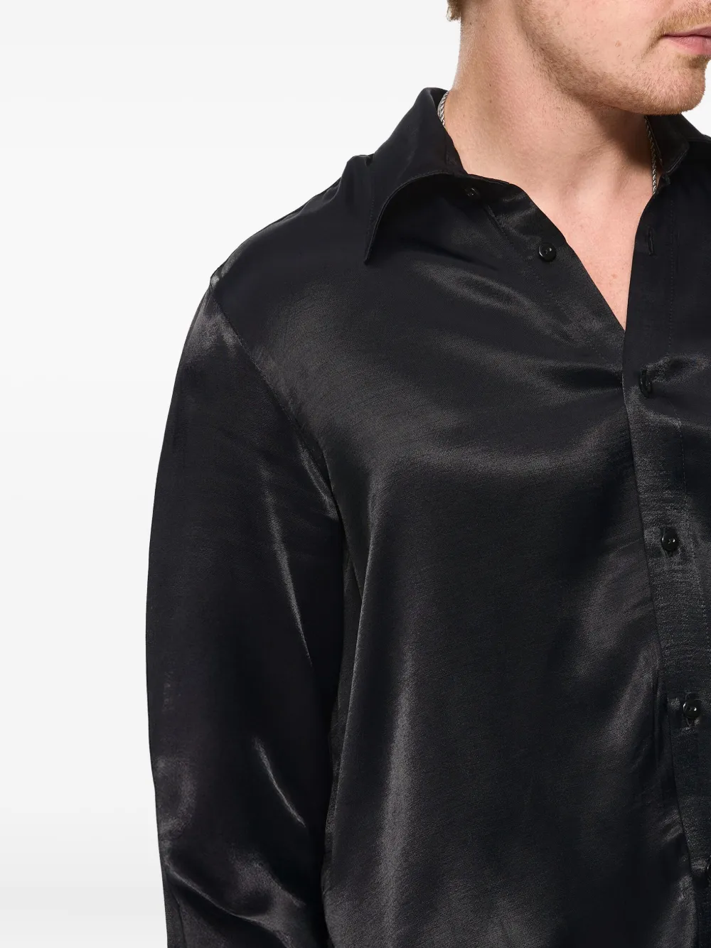 Hamza Buttoned Viscose Shirt In Black
