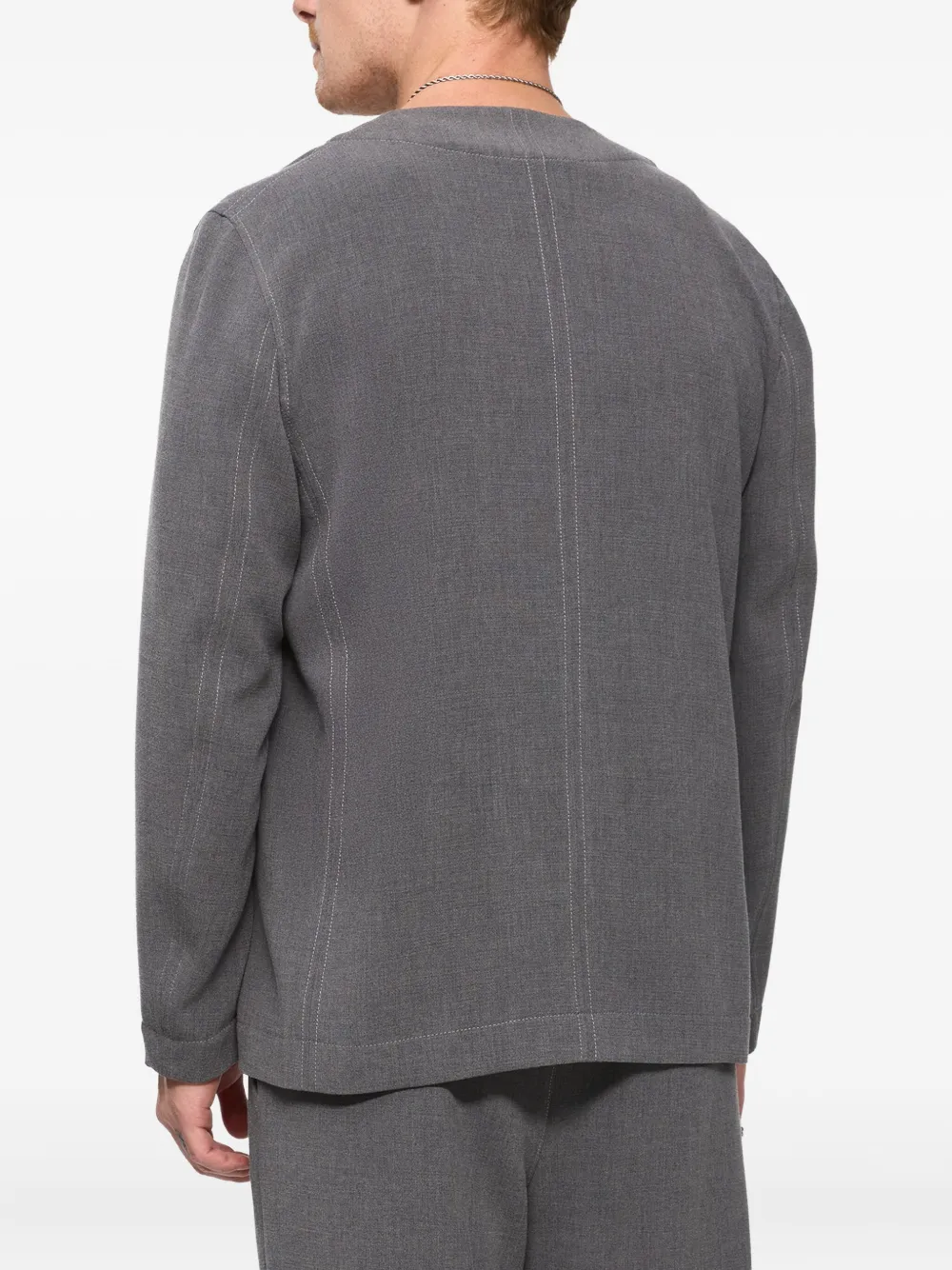 Hamza V-neck Jacket In Gray