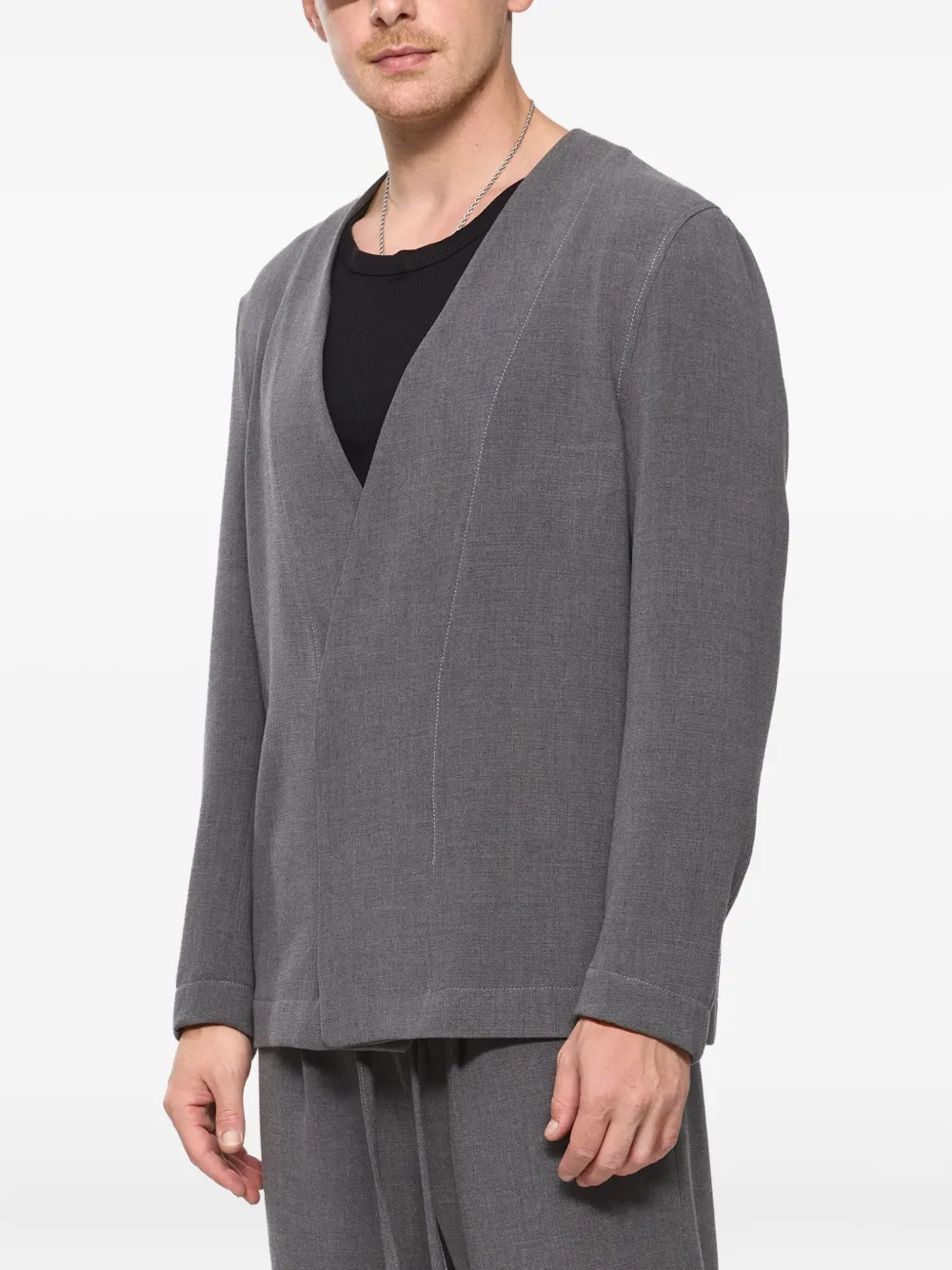 Hamza V-neck Jacket In Gray