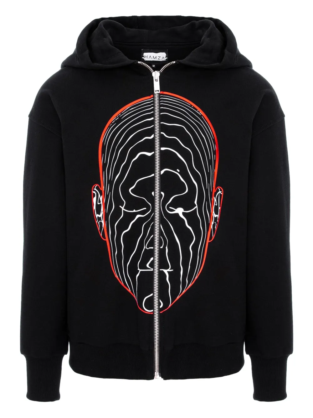 HAMZA Ego Kapuzenjacke mit grafischem Print | Schwarz | Image 1