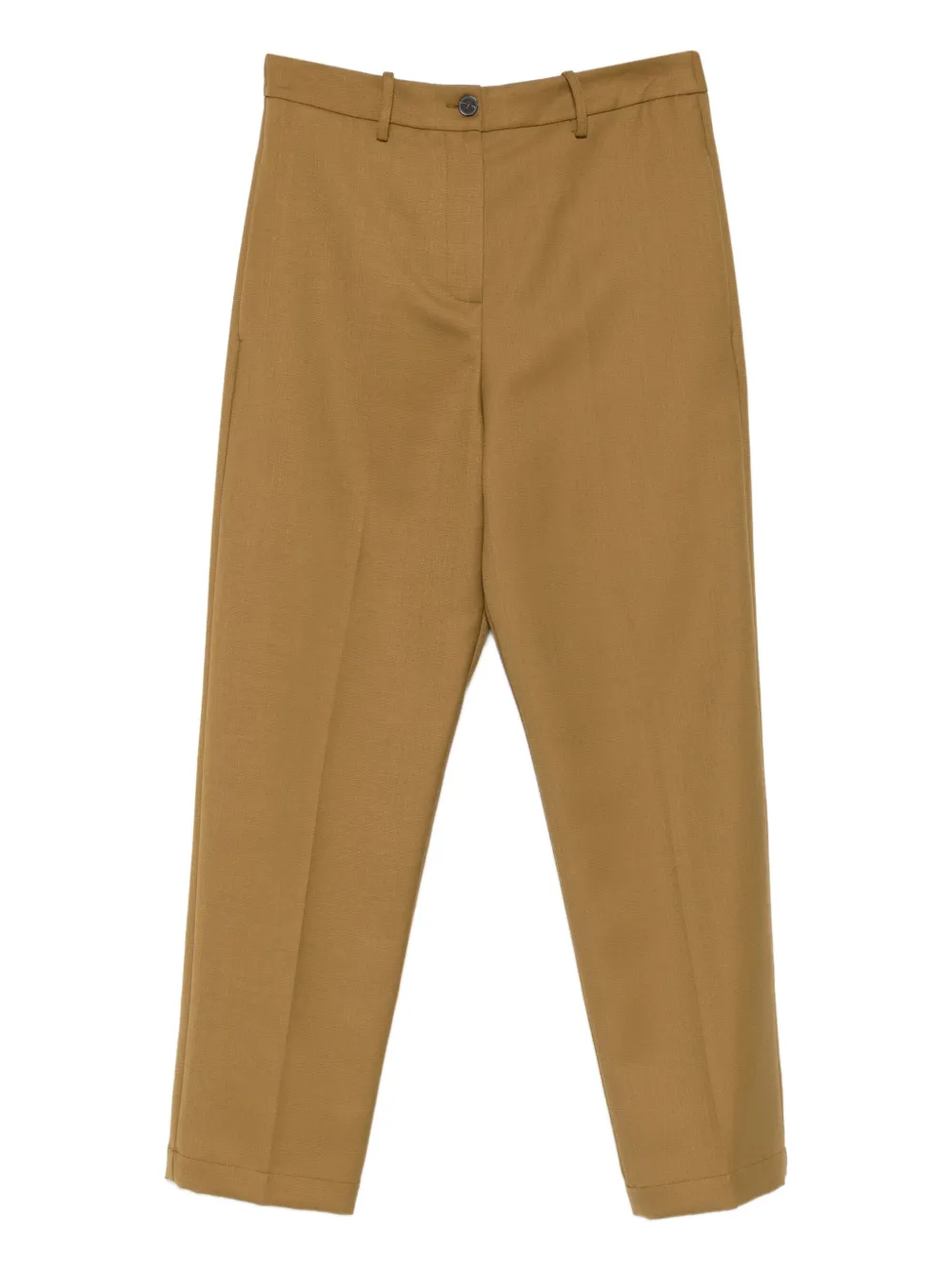 Alysi pressed-crease cotton trousers - Marrone