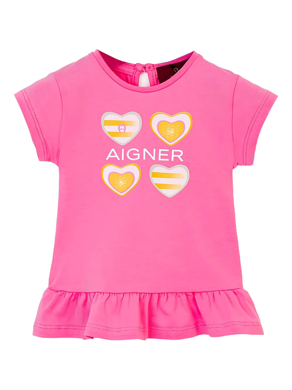 Aigner Kids T-shirt con stampa a cuori - Rosa