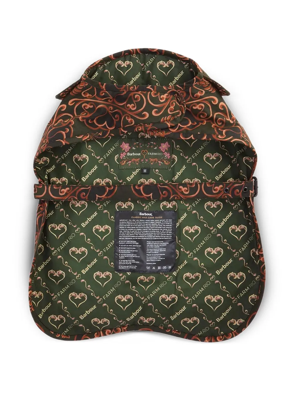 Barbour X Farm Rio Pineapple Corduroy-detail Patterned Pet Coat In Green