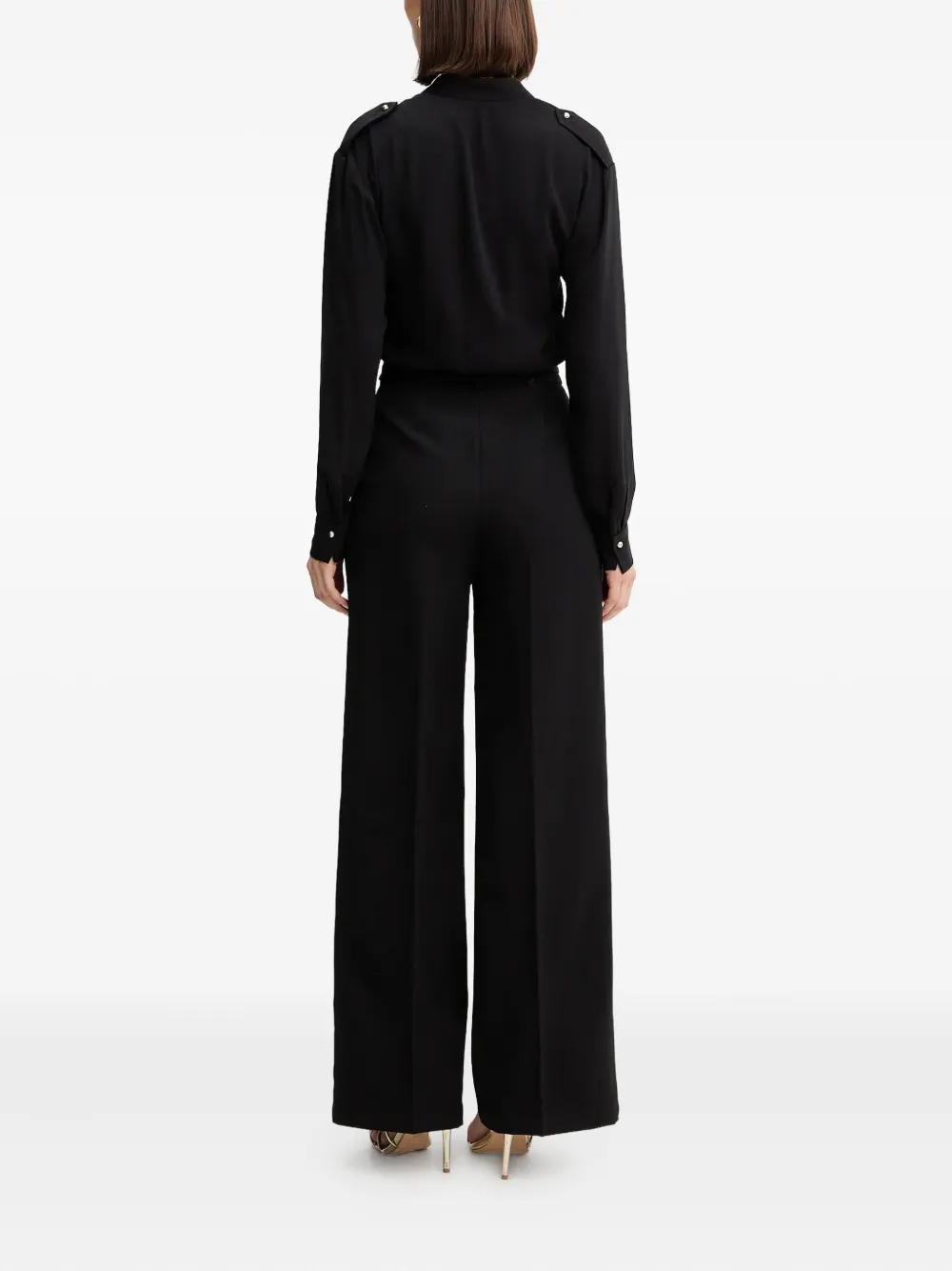 Liu •jo Logo-plaque Jumpsuit In Black