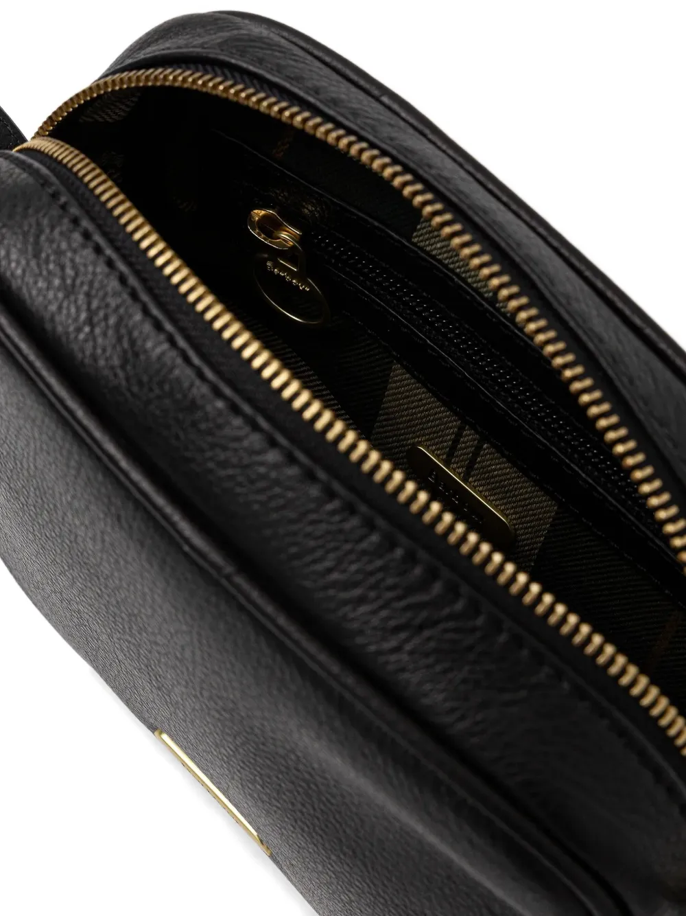 Barbour Daphne leren crossbodytas Zwart