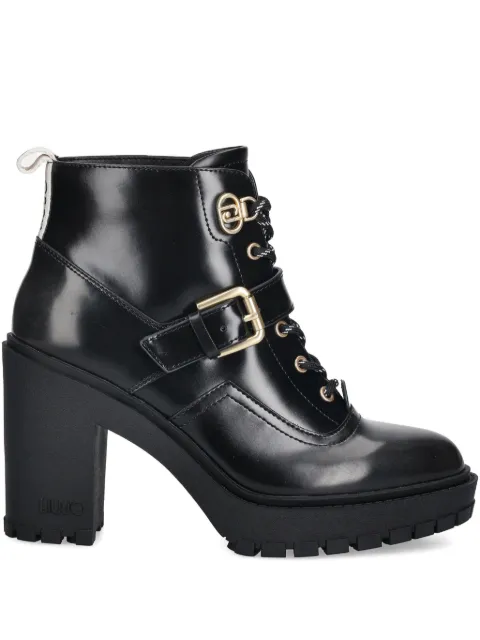 LIU JO 100mm leather ankle boots