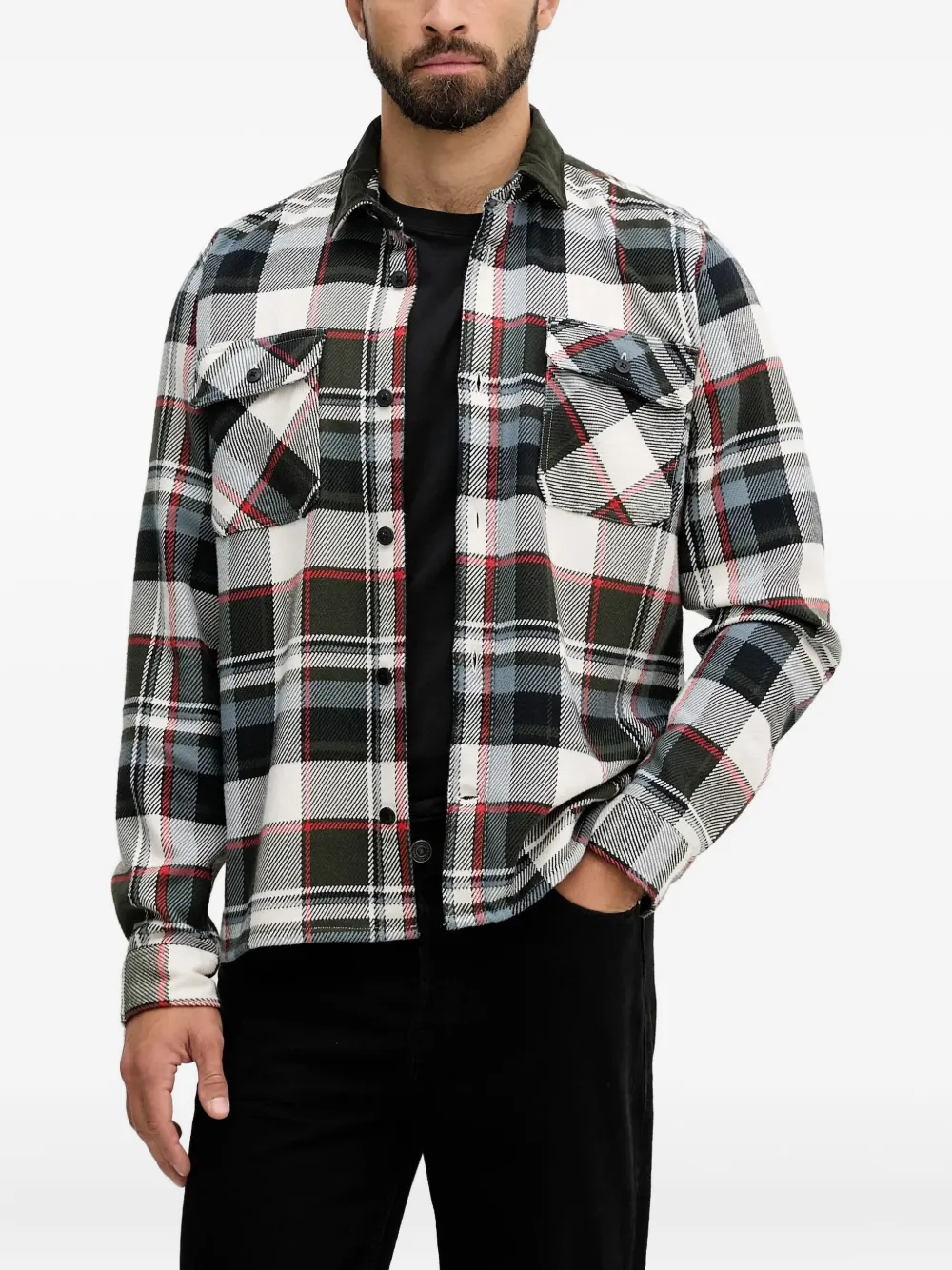 Barbour Grasmoor checked-pattern long sleeve | White | Image 1