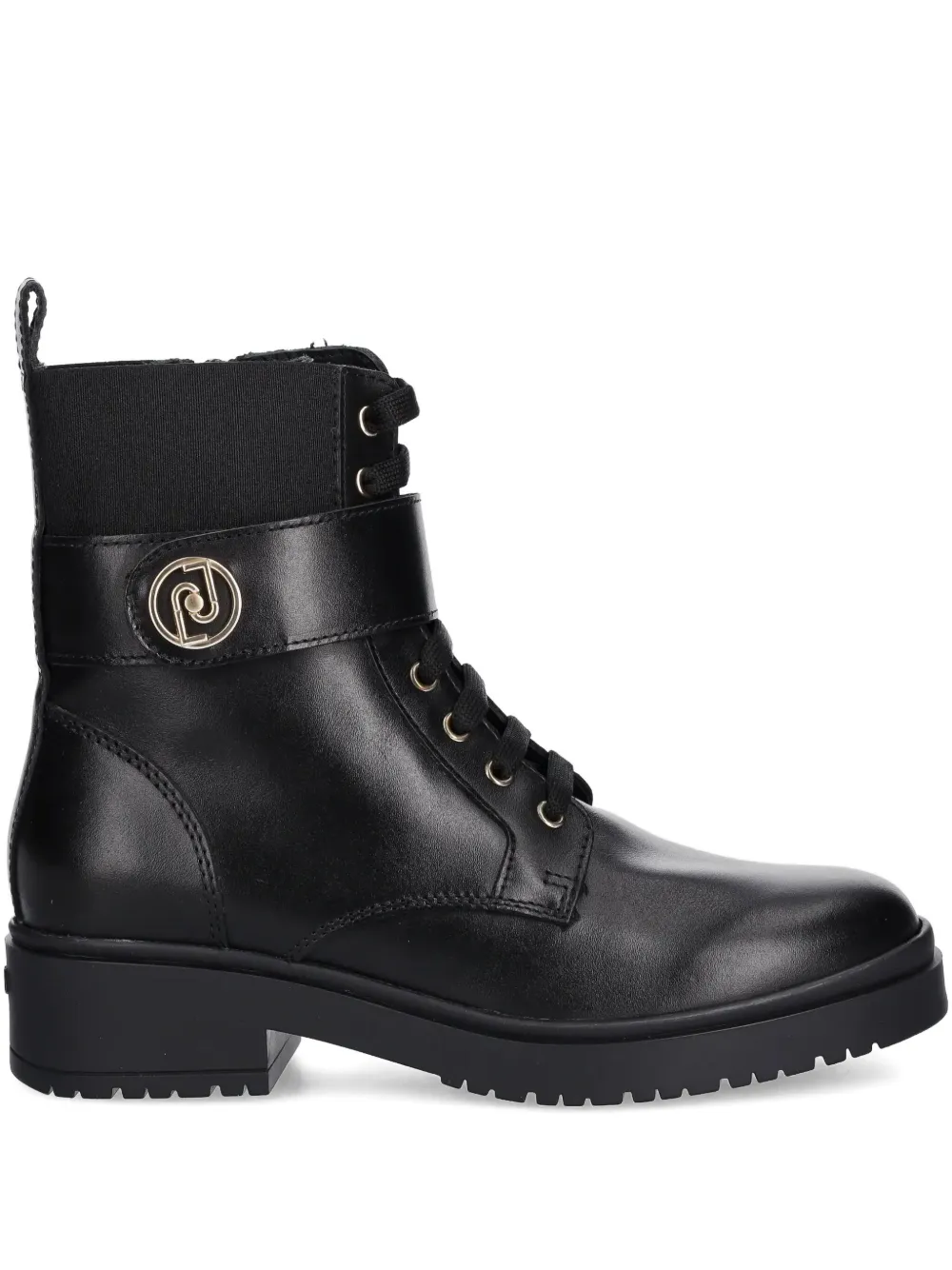 LIU JO logo-appliqué combat boots | Black | Image 1