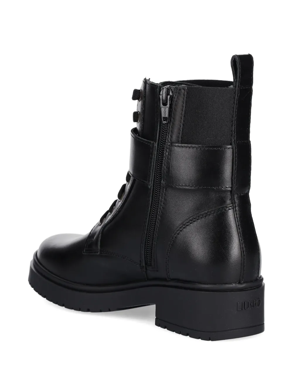LIU JO logo-appliqué combat boots Zwart