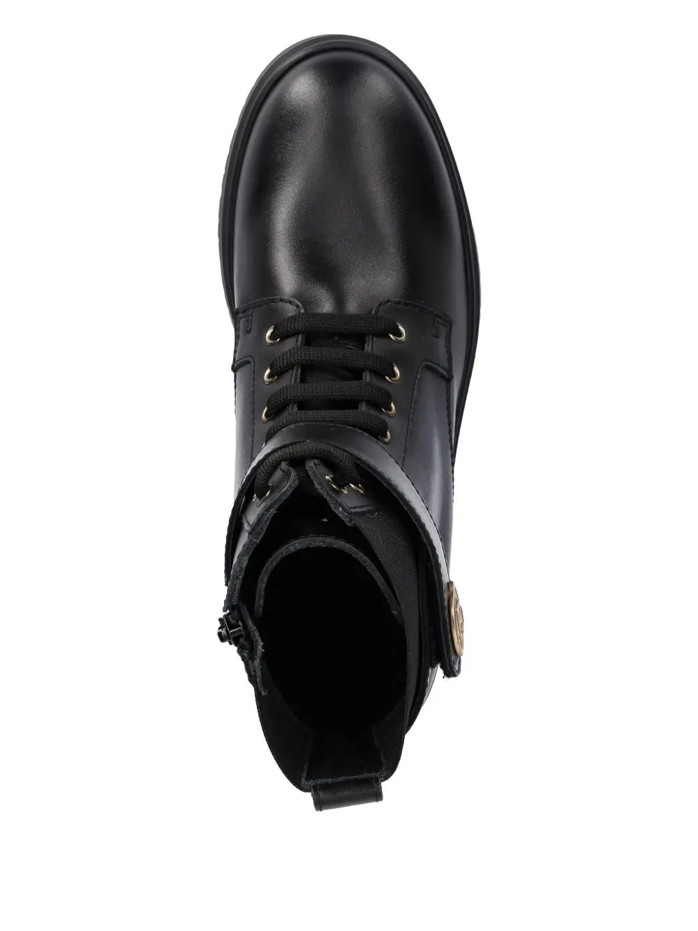 LIU JO logo-appliqué combat boots Zwart