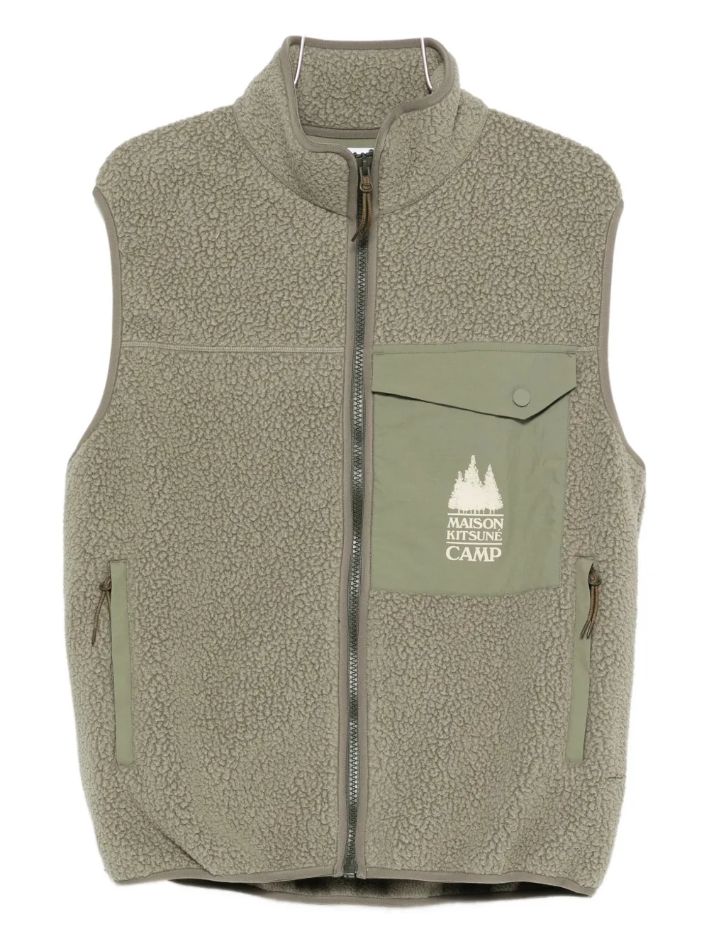 Maison Kitsuné zip-fastening chest-pocket gilet - グリーン Maison Kitsuné zip-fastening chest-pocket gilet - グリーン