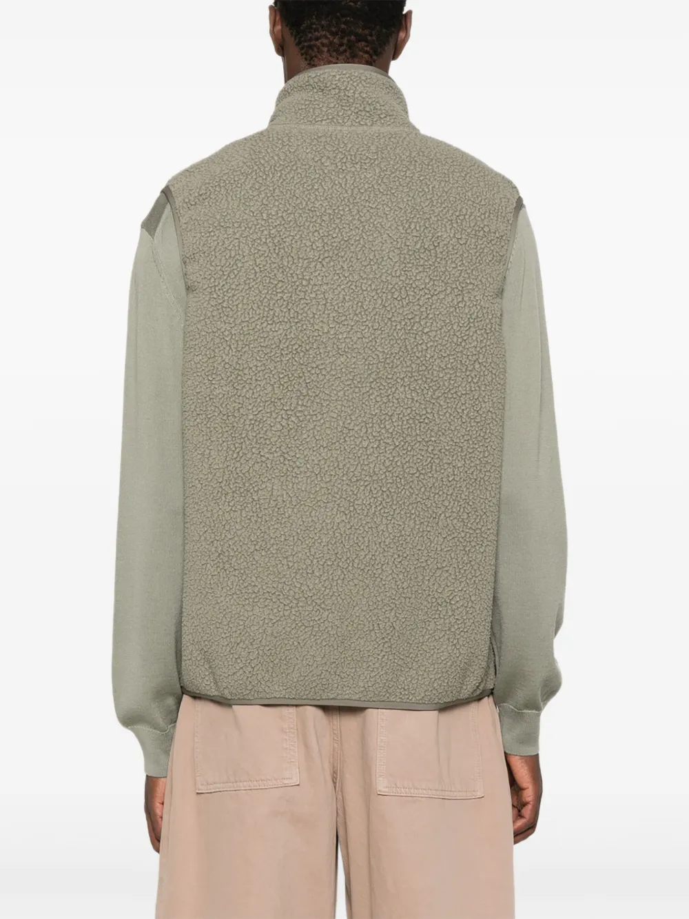 Maison Kitsuné Gilet met borstzak en ritssluiting Groen